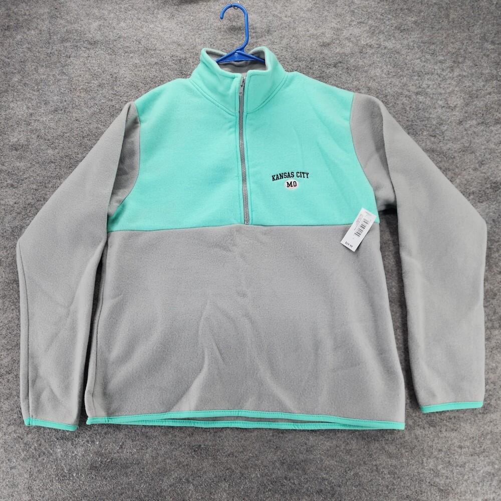Kansas City MO Sweatshirt Womens Large Salt Creek Green Gray Fleece